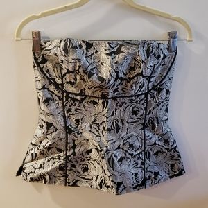 White House black market bustier 6 silver black